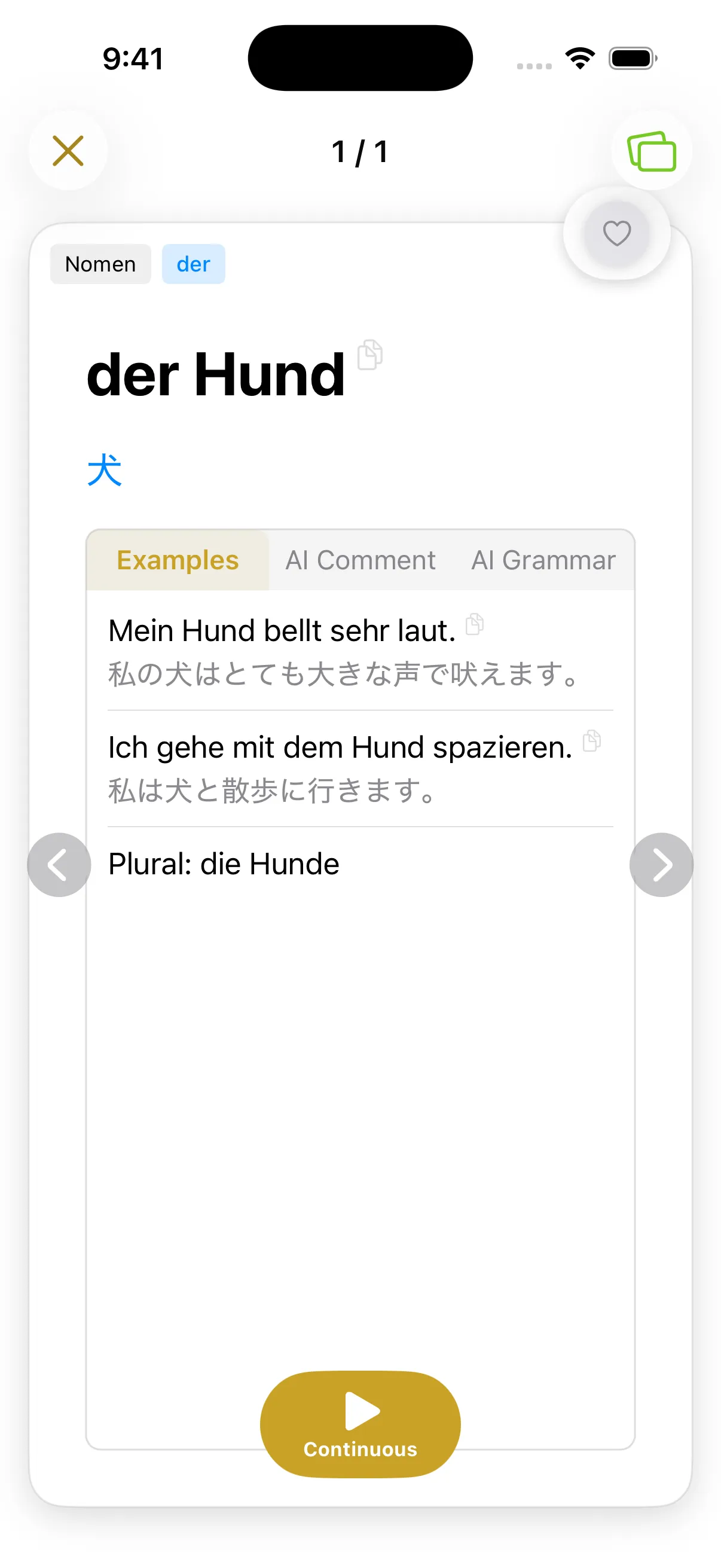 Detalle de palabra - Ejemplos